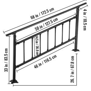 Kovácsoltvas lépcsőkorlát kapaszkodó – Szélesség: 172,5 cm, Magasság: 83,5 cm