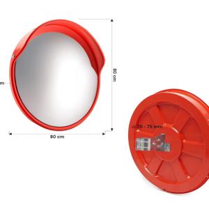 Közlekedési tükör, forgalomtechnikai tükör rögzítő anyaggal, esővédelemmel 80 cm