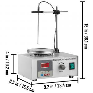 Laboratóriumi mágneses keverő termosztatikus fűtés 1000 ml, 300 W