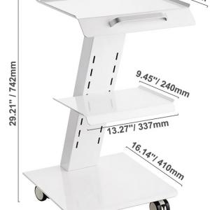 Laborkocsi háromszintes fém mobil kocsi 100 kg teherbírással