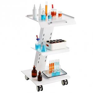 Laborkocsi háromszintes fém mobil kocsi 100 kg teherbírással