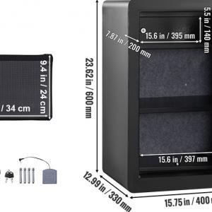 lángálló páncélszekrény elektronikus zárral 40 cm x 33 cm x 60 cm