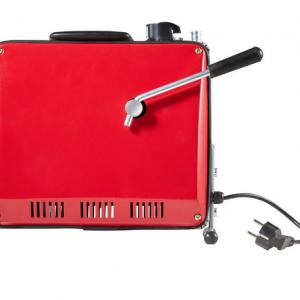 Lefolyótisztító, csőtisztító gép, csőgörény 500 W - Ø16 mm 40 m-es acélrugós kábellel és 6 vágófejjel, 50–110 mm átmérőjű csövekhez