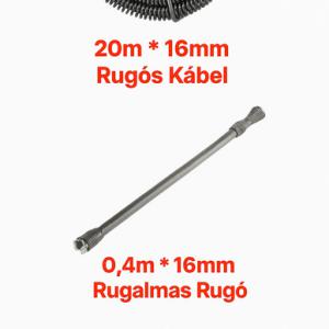 Lefolyótisztító, csőtisztító gép, csőgörény 500 W - Ø16 mm acélrugós kábellel (20 m, 5 m, 0,4 m) és 8 cserélhető vágófejjel, 50–110 mm átmérőjű csövekhez