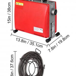 Lefolyótisztító, csőtisztító gép, csőgörény csatornatisztító gép Ø20-100mm, 250W, 16mm