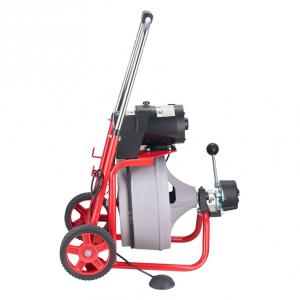 Lefolyótisztító gép automata adagolással, 22 m × 9,5 mm-es spirállal, 50–100 mm-es csövekhez