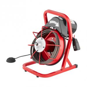 Lefolyótisztító gép, csőtisztító 15 m × 9,5 mm, kézi adagolású, 250 W, 50–100 mm csövekhez