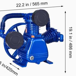 Légkompresszor szivattyúfej – 7,5 kW, 495 liter/perc,  6,2 bar, háromhengeres dugattyús szivattyú