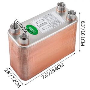 Lemezes hőcserélő 1/2″ BSP FPT csatlakozással – 60 lemezes rozsdamentes acél kivitel hidraulikus fűtési rendszerekhez