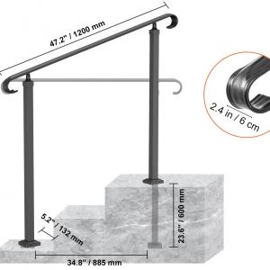 Lépcsőkorlát kapaszkodó kovácsoltvas 140 cm