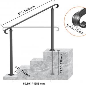 Lépcsőkorlát kapaszkodó kovácsoltvas 140 cm