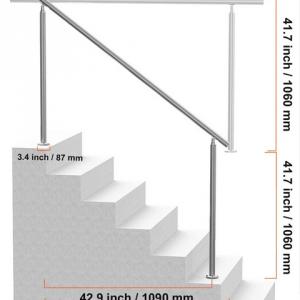 Lépcsőkorlát  rozsdamentes acél 180 cm