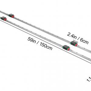 Lineáris vezetősínkészlet 15 mm-es sín átmérővel, 1500 mm-es hosszal