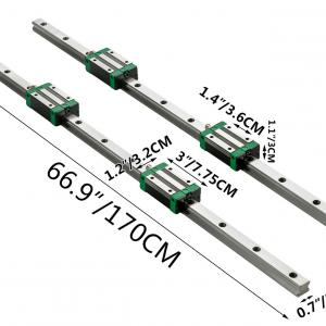 Lineáris vezetősínkészlet HSR20,  20 mm-es sín átmérővel, 1700 mm-es hosszal