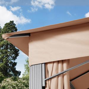 Luxus kerti pavilon alumínium–acél vázzal és vízálló tetővel – 3 × 4 m, UV 50+ védelemmel és oldalfüggönnyel