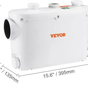 Macerátor Szivattyú 500W– 6600 l/h áramlás 8 m, 3 Bemenet WC-hez és szennyvíz elvezetéshez