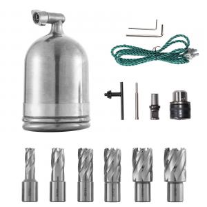 Mágnestalpas fúrógép  – 1100 W teljesítmény, 50 mm furatmélység,  6db magfúró fejjel