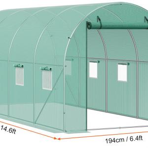 Melegház, üvegház horganyzott acél kerettel  3,45 x 1,95 x 1,92 m