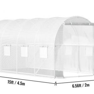 Melegház, üvegház horganyzott acél kerettel 4,5 × 2,0 × 2,1 m