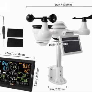 Meterológiai időjárás-állomás 7 az 1-ben Wi-Fi-s, napelemes, nagy kijelzővel és távoli eléréssel