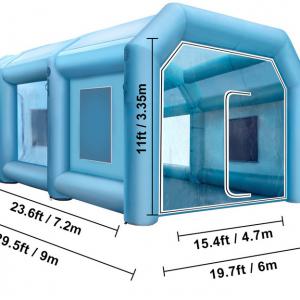 Mobil felfújható festőfülke, festő sátor légfúvóval 9 x 6 x 4 m