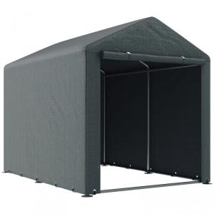 Mobil tárolósátor 1,60 × 2,18 m – kb. 3,5 m², sötétszürke PE ponyvával és horganyzott acélvázzal