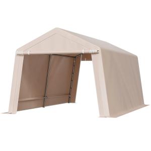 Mobil tárolósátor, 305 × 458 × 246 cm – Horganyzott acélvázzal, bézs PE ponyvával