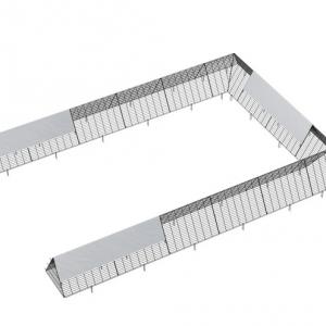 Moduláris csirkefuttató és tyúkól szabadtartású baromfitartáshoz — 600 × 400 × 61,5 cm, 24 m², kb. 24 tyúk részére