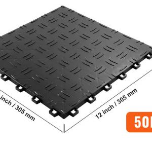 Moduláris garázspadló burkolólap készlet, 30,5 × 30,5 cm, fekete 50 db