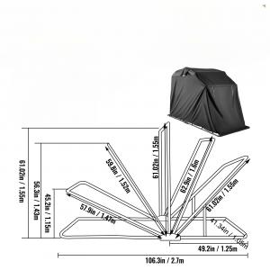 Motorponyva, mobilgarázs 270 x 105 x 155 cm ( 8,84 m³)