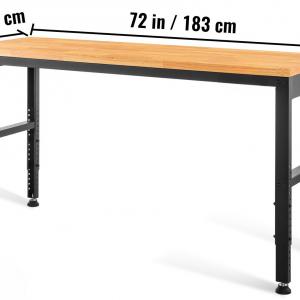 Munkaasztal, munkapad 183x64x97 cm konnektorral, 900 kg terhelhetőséggel