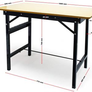 Munkaasztal, munkapad szögmérővel 100 x 60 x 76 cm 150 kg terhelhetőség