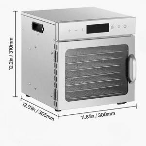 Nagy kapacitású rozsdamentes acél ételszárító – 8 tálcás kivitel, egyenletes légkeringetés, digitális hőfok- és időzítővezérléssel