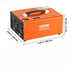 Nagy nyomású PCP légkompresszor, 310 bar, integrált DC 12V / AC átalakítóval, 300 W-os kivitel, automatikus nyomáslekapcsolással