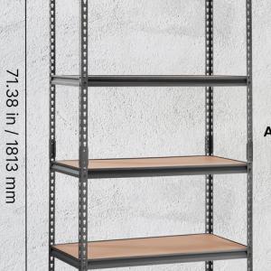 Nagy teherbírású, állítható acél garázspolcrendszer 90x45x182 cm, terhelhetőség 900 kg