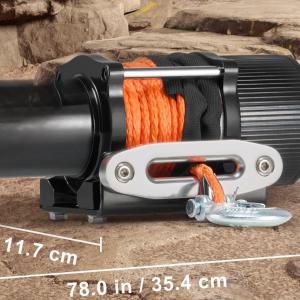 Nagy teljesítményű 12 V-os elektromos csörlő 2041 kg húzóerővel, vezeték nélküli távirányítóval