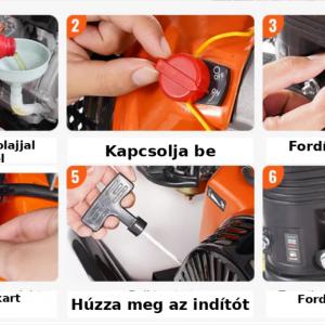 Nagynyomású benzinmotoros mosó felülettisztító gép  – 300 bar, 15l/perc,  15 m tömlő