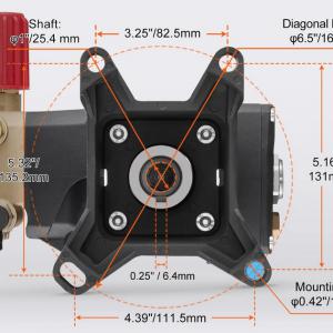 Nagynyomású mosószivattyú, 276 bar és 15 l/perc, Tengelyátmérő: 25,4 mm