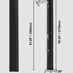 Napelemes kültéri zuhany, tusoló 35 literes, fekete