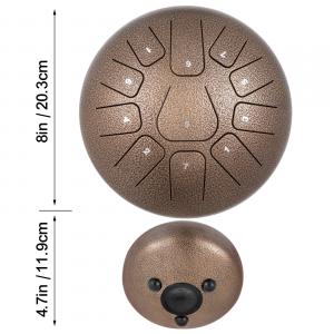 Nyelvdob Készlet – 20 cm, 11 Hang, F-dallam  Acél-Titán Ötvözet  Meditációhoz és Zeneterápiához