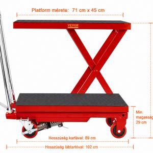 Ollós emelő, emelőasztal hidraulikus 230 kg teherbírás (220–720 mm) magasságállítás másolata