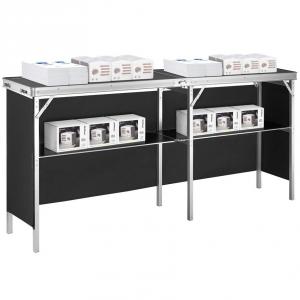 Összecsukható kiállítási pult – alumíniumötvözet és MDF szerkezet, max. 50 kg teherbírás, 97,5 × 38,5 × 87 cm