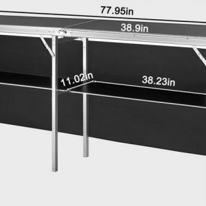 Összecsukható kiállítási pult – alumíniumötvözet és MDF szerkezet, max. 50 kg teherbírás, 97,5 × 38,5 × 87 cm