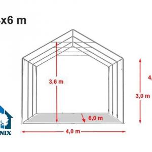 Outlander  ponyva csarnok raktársátor 4x6 m oldalmagasság 3,00 m ponyva  lángálló PVC szürke
