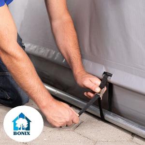 Outlander raktársátor 8x12m  ipari sátor, tároló sátor 3,00 m oldalmagasság, cipzáras kapuval lángálló  PRIMEtex-ponyva, ponyva  szürke