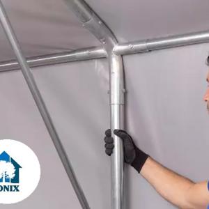 Outlander raktársátor ponyva csarnok 5x8 m oldalmagasság 3,00m ponyva PVC  szürke