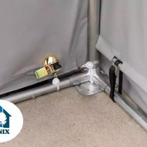 Outlander raktársátor ponyva csarnok 6x8m oldalmagasság 3,00m  standard bejárat ponyva PVC szürke