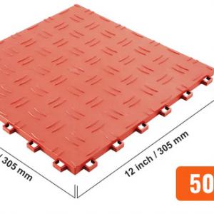 Padozat, padló  50 db – 30 x 30 x 1,35 cm, csúszásmentes, kétoldalas textúrájú, piros  (4,5 m²)