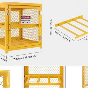 Palacktároló szekrény, kapacitás 4 x 15 kg, 2 szint, fém,