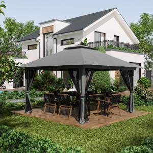 Pavilon, Pergola  4x4m állítható magasságú, összecsukható  levehető hálós oldalfalakkal, szellőzőtetővel, homokzsákokkal,  hordtáskával sötétszükre